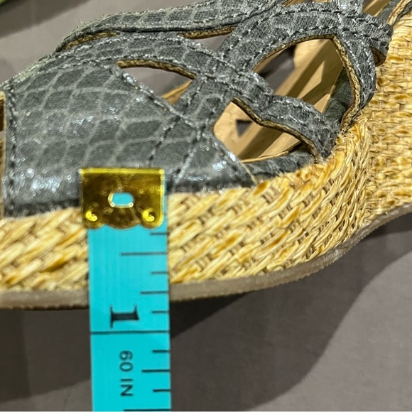 Sexy Snake Print Wedge Shoes Peep Toe High Heel Grey Cut Out 6 Women Sandal New - Picture 8 of 11